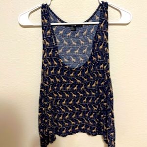 XXI crop tank, giraffe print